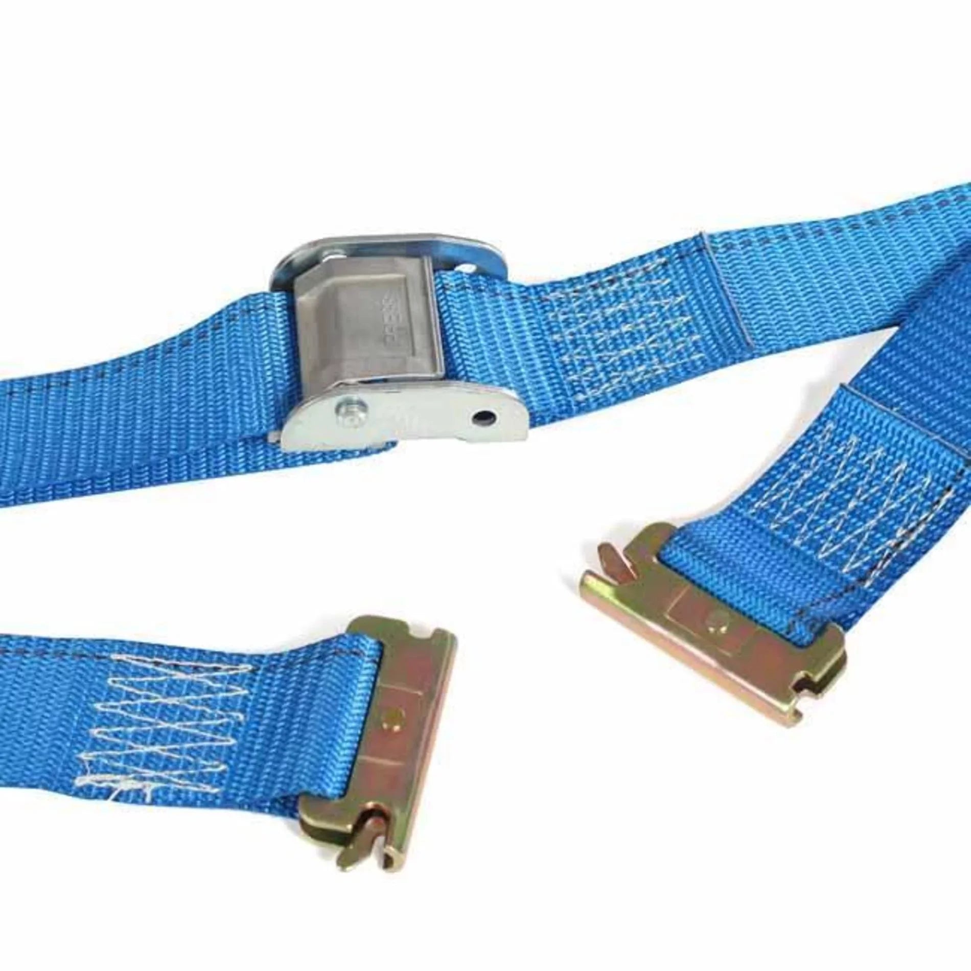 "TEN 2"" x 20' E Track Cam Straps, Sturdy Cam Buckle Strap Cargo TieDowns, Heavy Duty Blue Polyester Tie-Downs, ETrack Spring Fittings, Tie Down Motorcycles, Trailer Loads, by DC Cargo Mall"