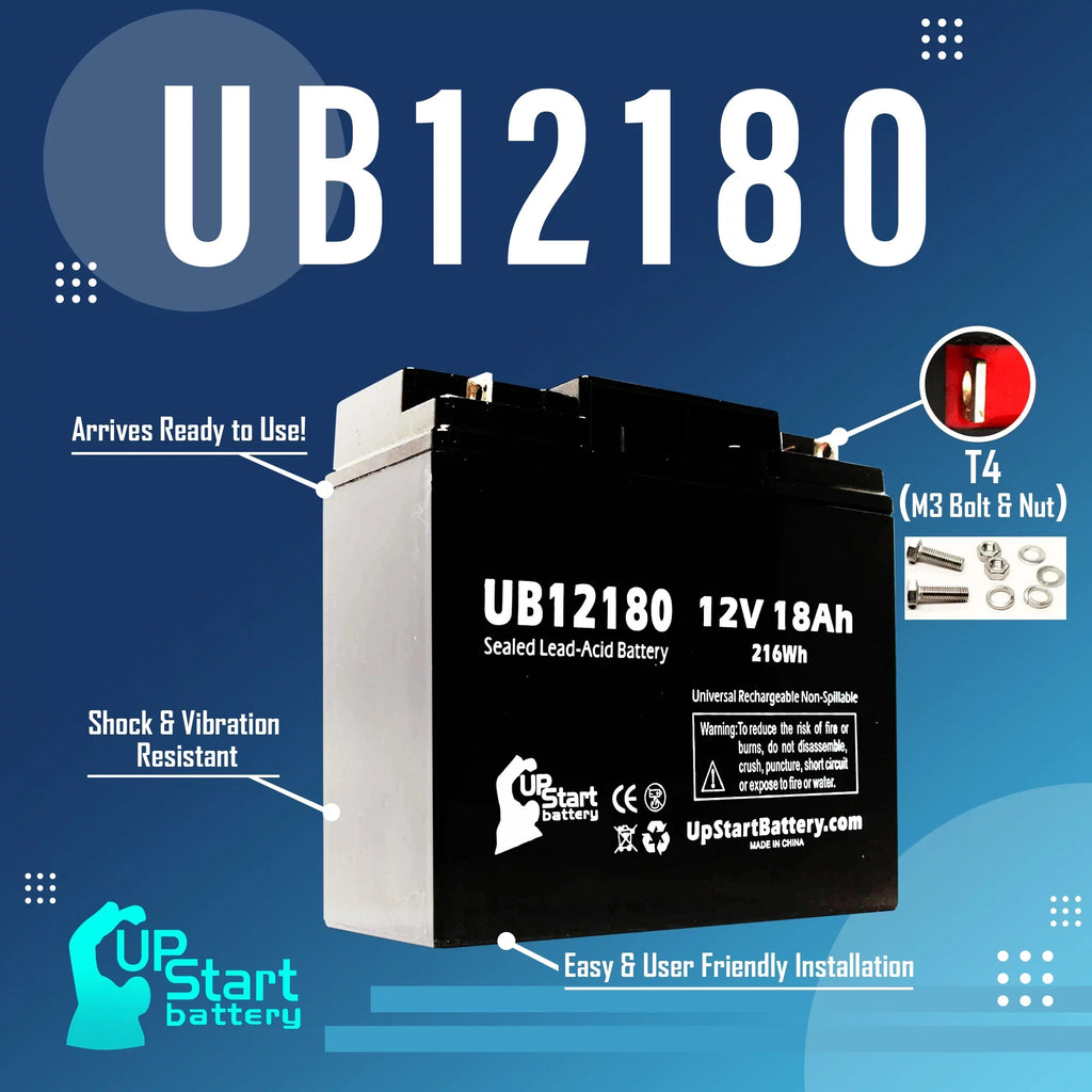 3x Pack - Compatible CSB BATTERY OF AMERICA GP12170B1 Battery - Replacement UB12180 Universal Sealed Lead Acid Battery (12V, 18Ah, 18000mAh, T4 Terminal, AGM, SLA)