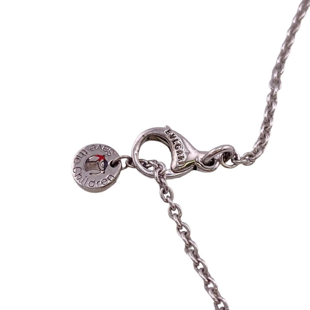 Pre-Owned BVLGARI B. Zero One 925 Save the Children Charity Necklace Black Men's Women's Z0005229 (Fair)