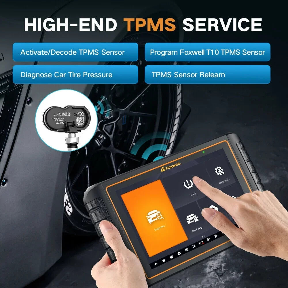 FOXWELL GT75TS Automotive Bi-Directional Control Diagnostic Scan Tool Car TPMS Service Tool OBD2 Scanner Full Systems ECU Coding Actuation Test Code Reader EOBD OBD Scan 30+ Resets Free Update