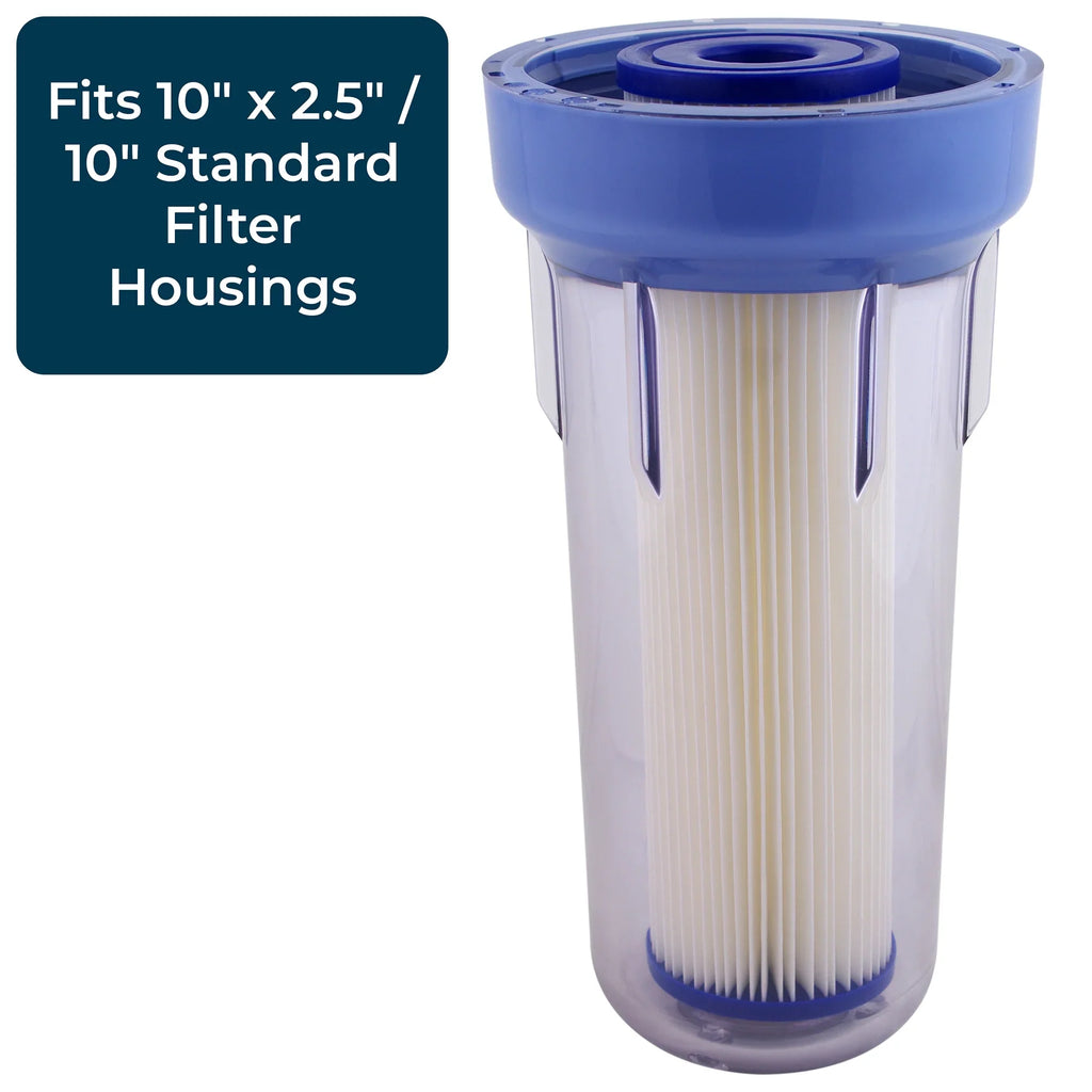 SpiroPure 10 x 2.5" Pleated Polyester Filter Cartridge, 30 Micron (24 Pack)