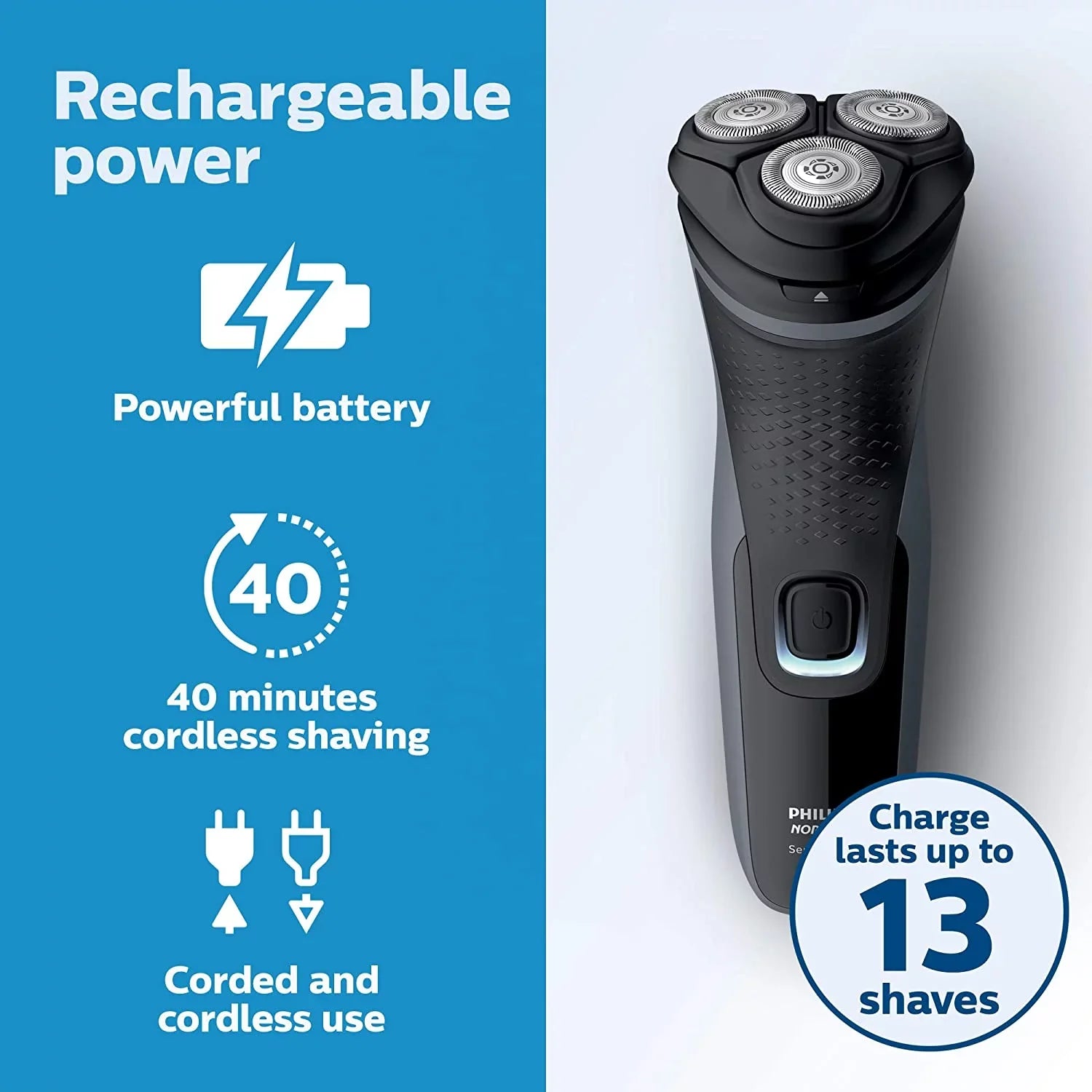 Philips Norelco Mens Shaver Rechargeable Electric Shaver with Pop-Up Trimmer Grooming for Men, S1211/81