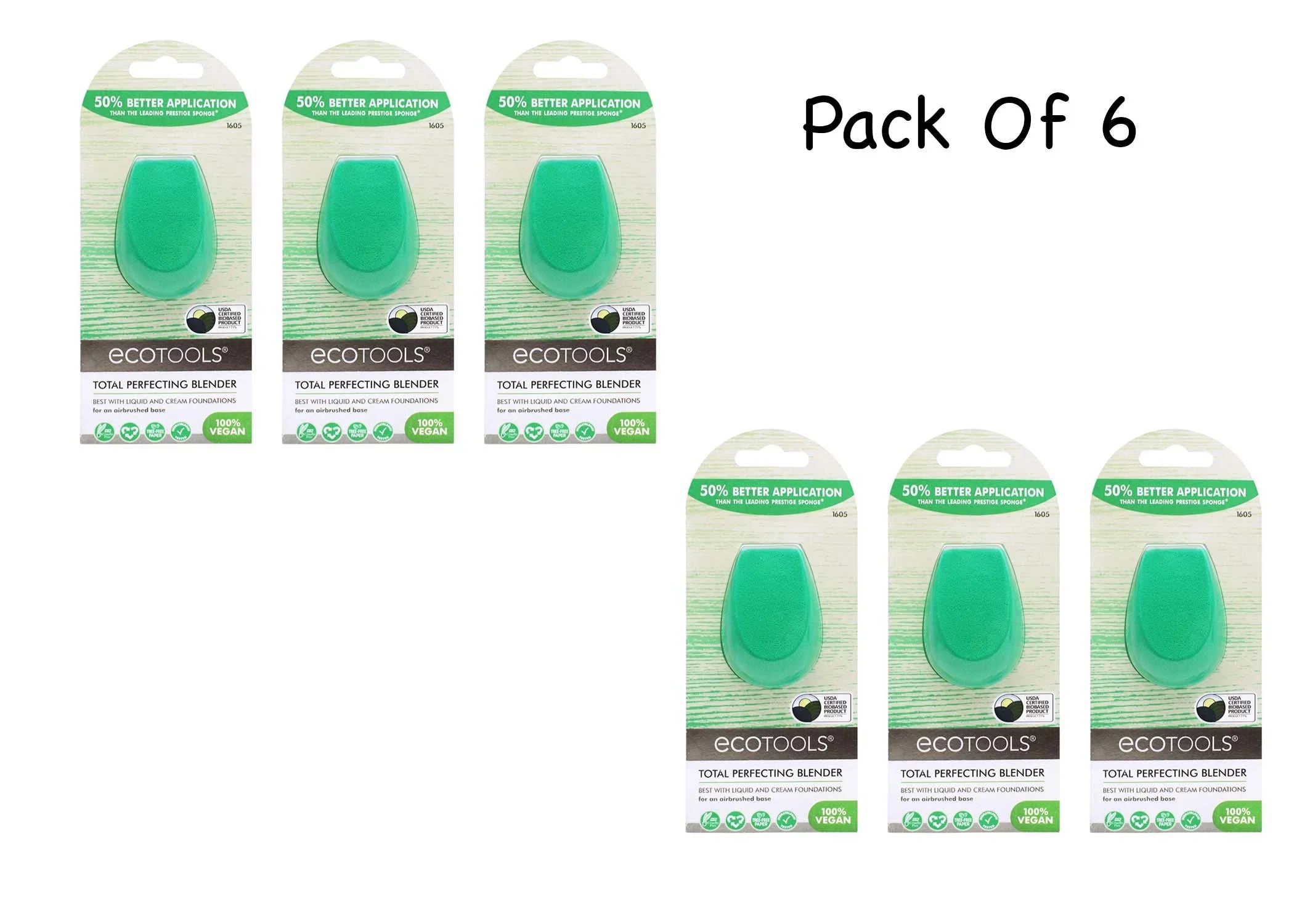 Ecotools Perfecting Blender, Makeup Beauty Sponge Pack of 6