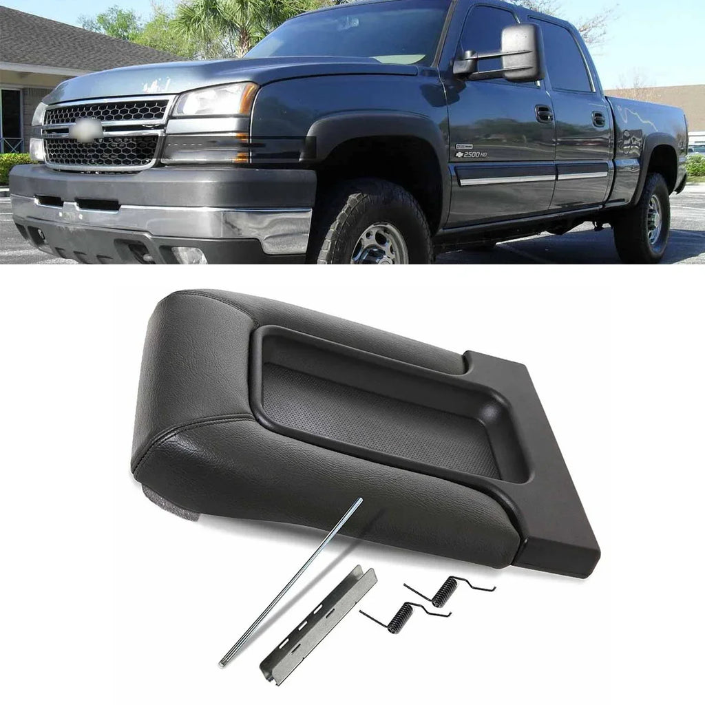 Center Console Black Fit For 1999-2007 Silverado Sierra 1500 2500 19127364 Lid Armrest Latch