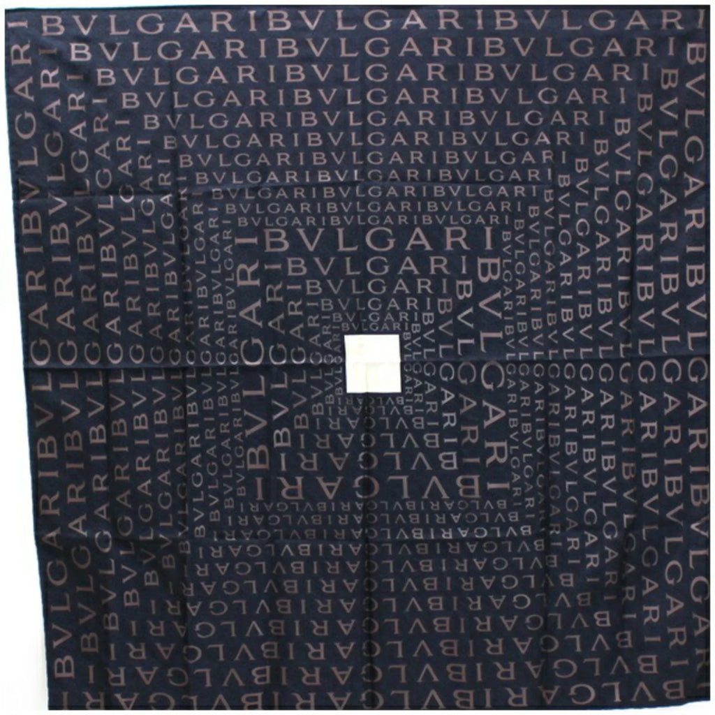 Pre-Owned Bvlgari Mania Silk Scarf Muffler Pattern Black BVLGARI | Ladies (Good)