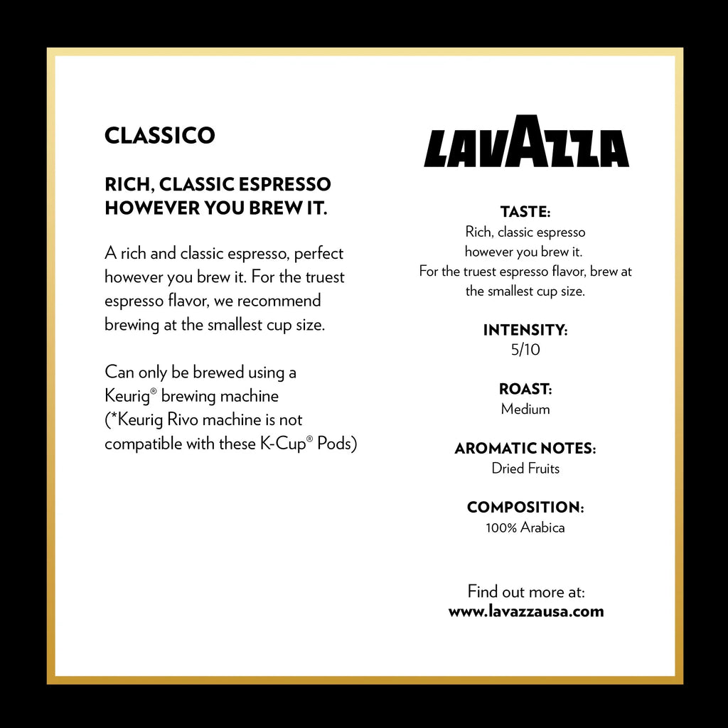 Lavazza Espresso Single-Serve Coffee K-Cups for Keurig Brewer, Medium Roast (Pack of 40)