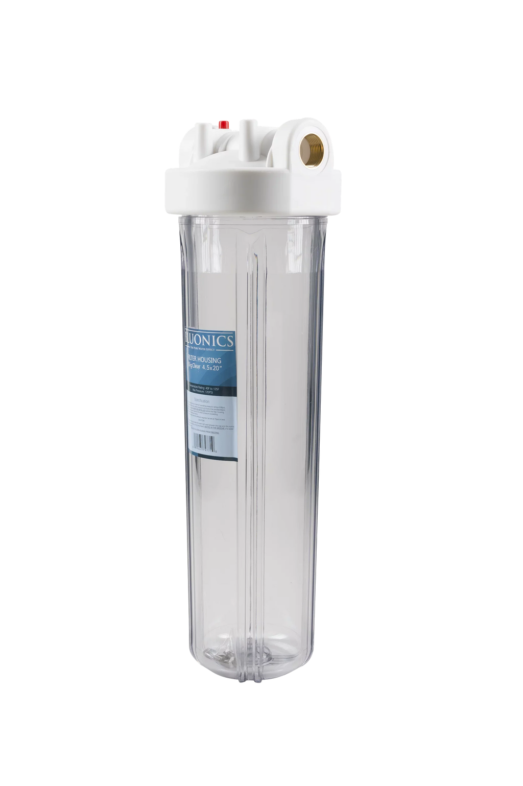 Two 20" Big Blue Whole House Liquid Filter w/Pleated Sediment & Carbon Filters Clear Blue Transparent Housings