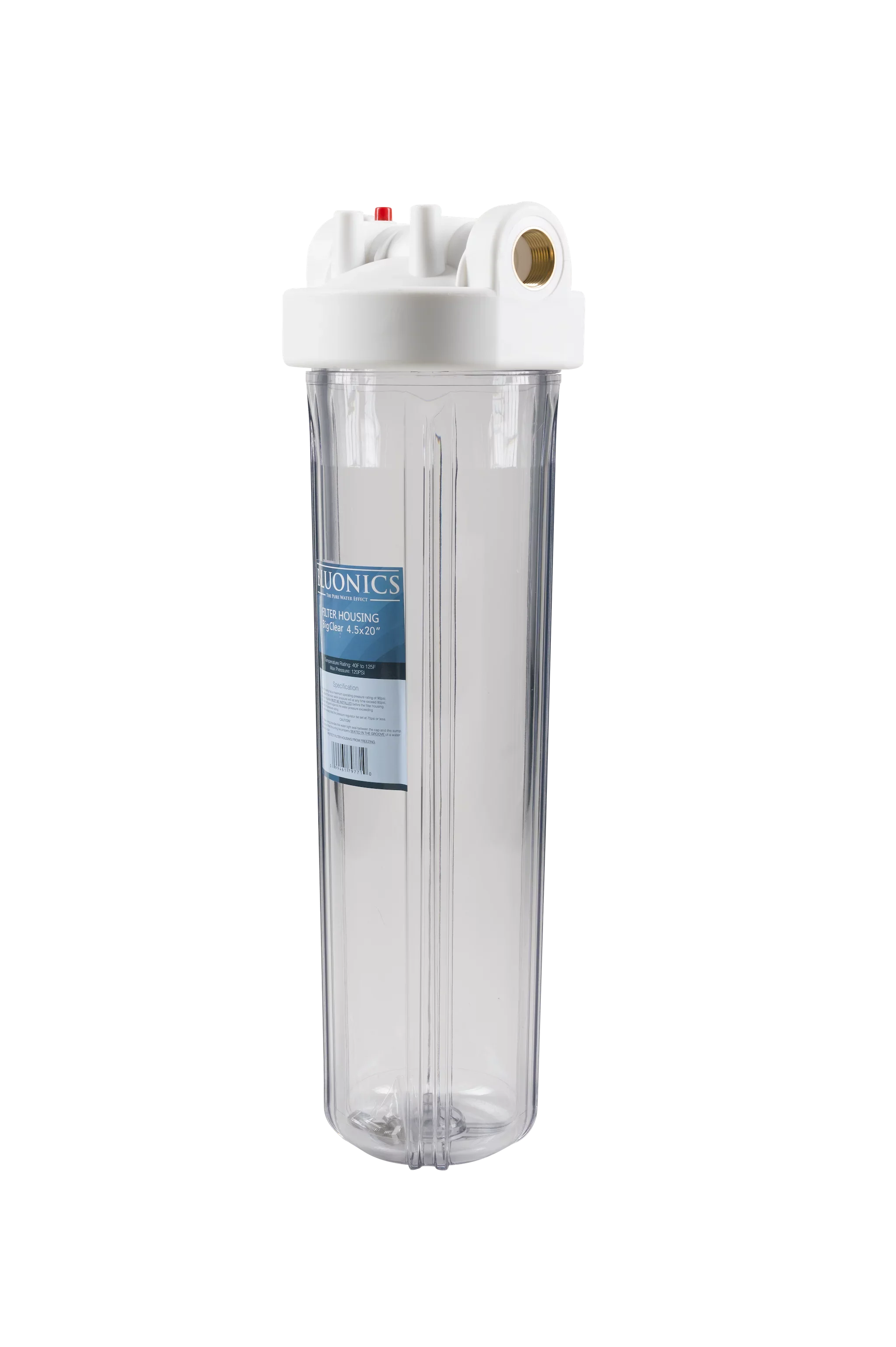 Two 20" Big Blue Whole House Liquid Filter w/Pleated Sediment & Carbon Filters Clear Blue Transparent Housings
