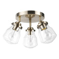 Globe Electric Gerard 3-Light Antique Brass Track Lighting Canopy Light with Clear Glass Shades, Bulbs Included, 59761