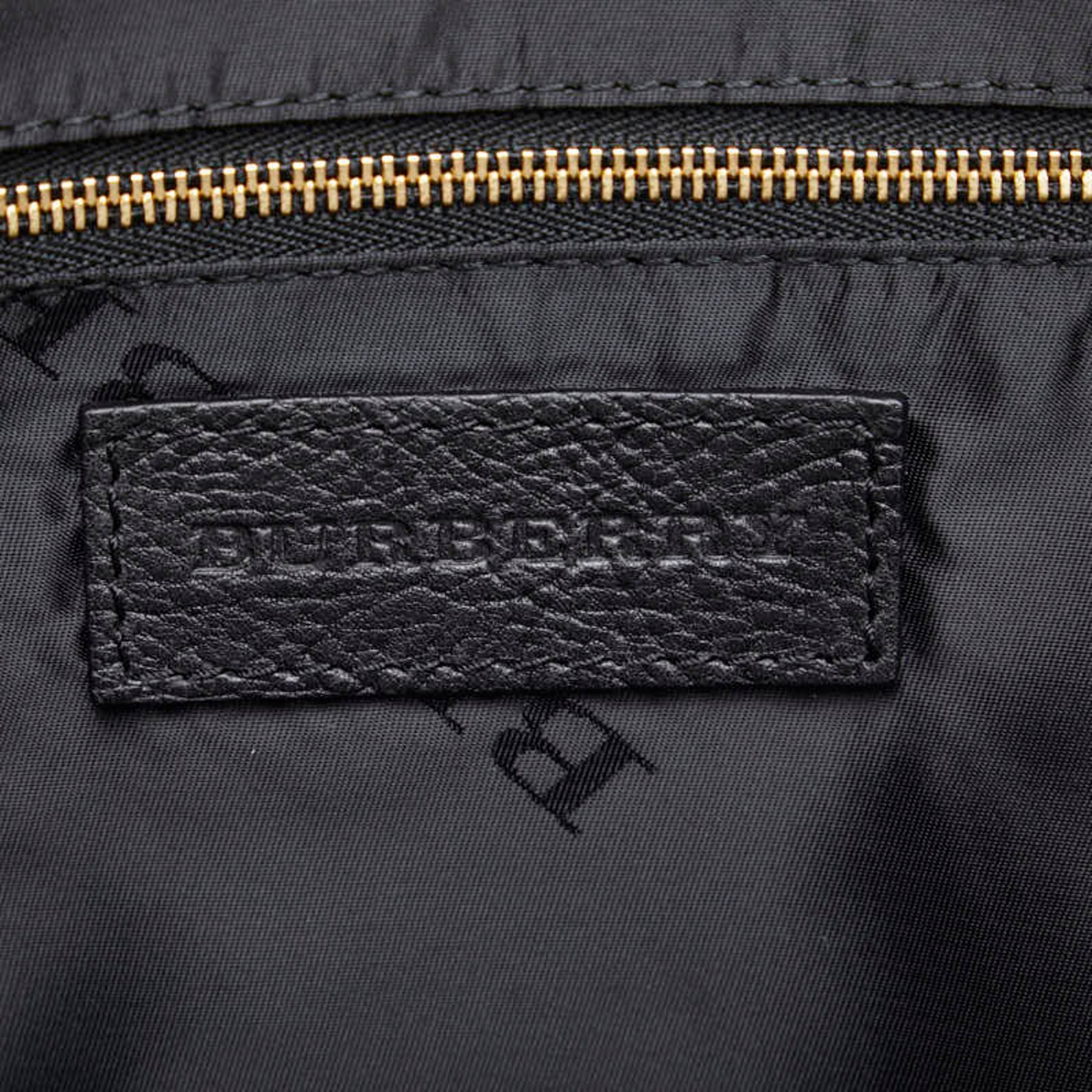 Pre-Owned Burberry Side Belt Metal Handbag Shoulder Bag Black Grain Calf Leather Women's BURBERRY (Good)