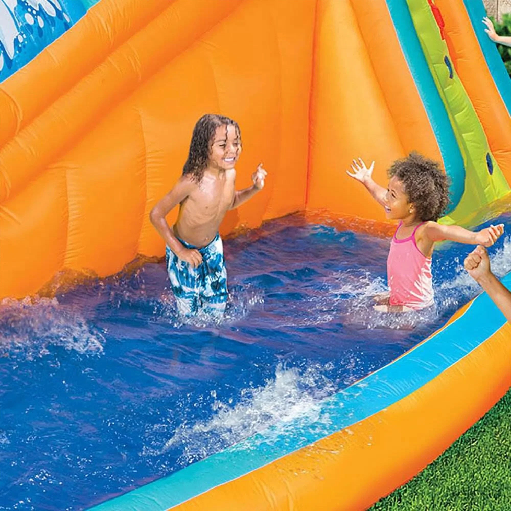 Banzai Surf Rider Kids Inflatable Outdoor Lagoon Fluid Slide Splash Park