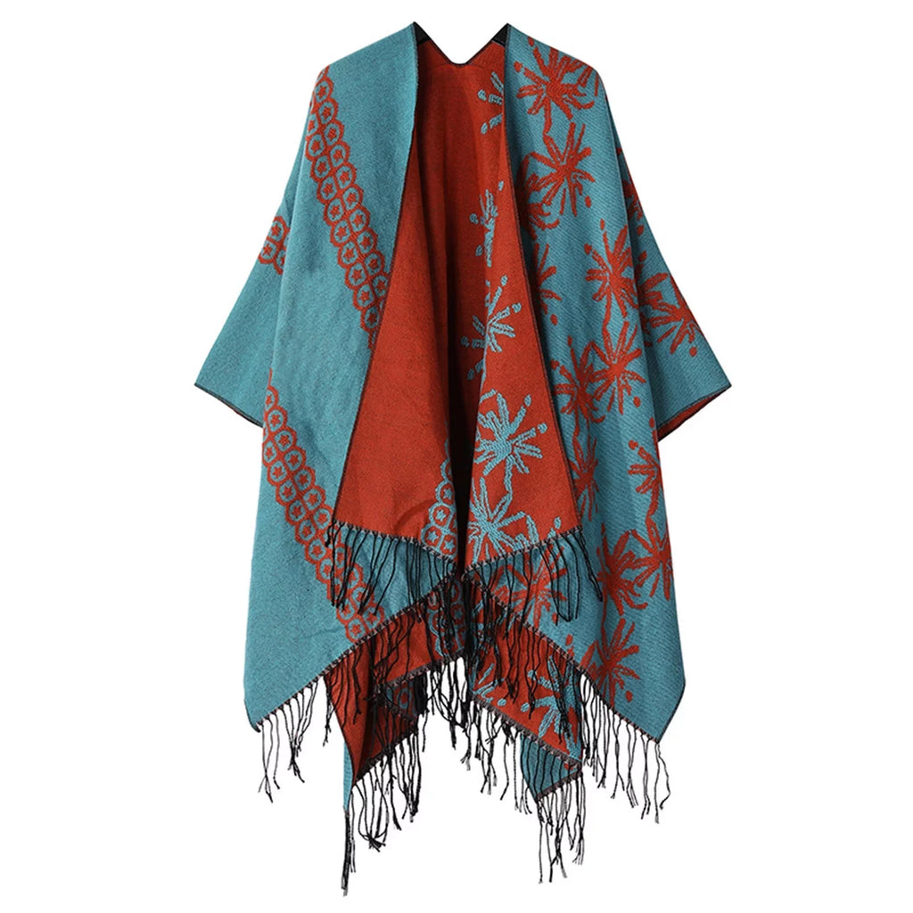 Womens Scarf Pashmina Shawls and Wraps Women's Printed Shawl Fashionable Warm Soft Cardigans Scarf Christmas Gift Double Sided Thickened Shawl