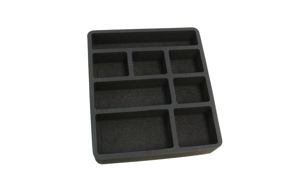 Polar Whale 4 Piece Desk Drawer Organizers Tray Non-Slip Liquid Insert for Office Home Shop Garage 12 X 10.5 X 2 Inches Black 8 Compartments Extra Deep Set of 4