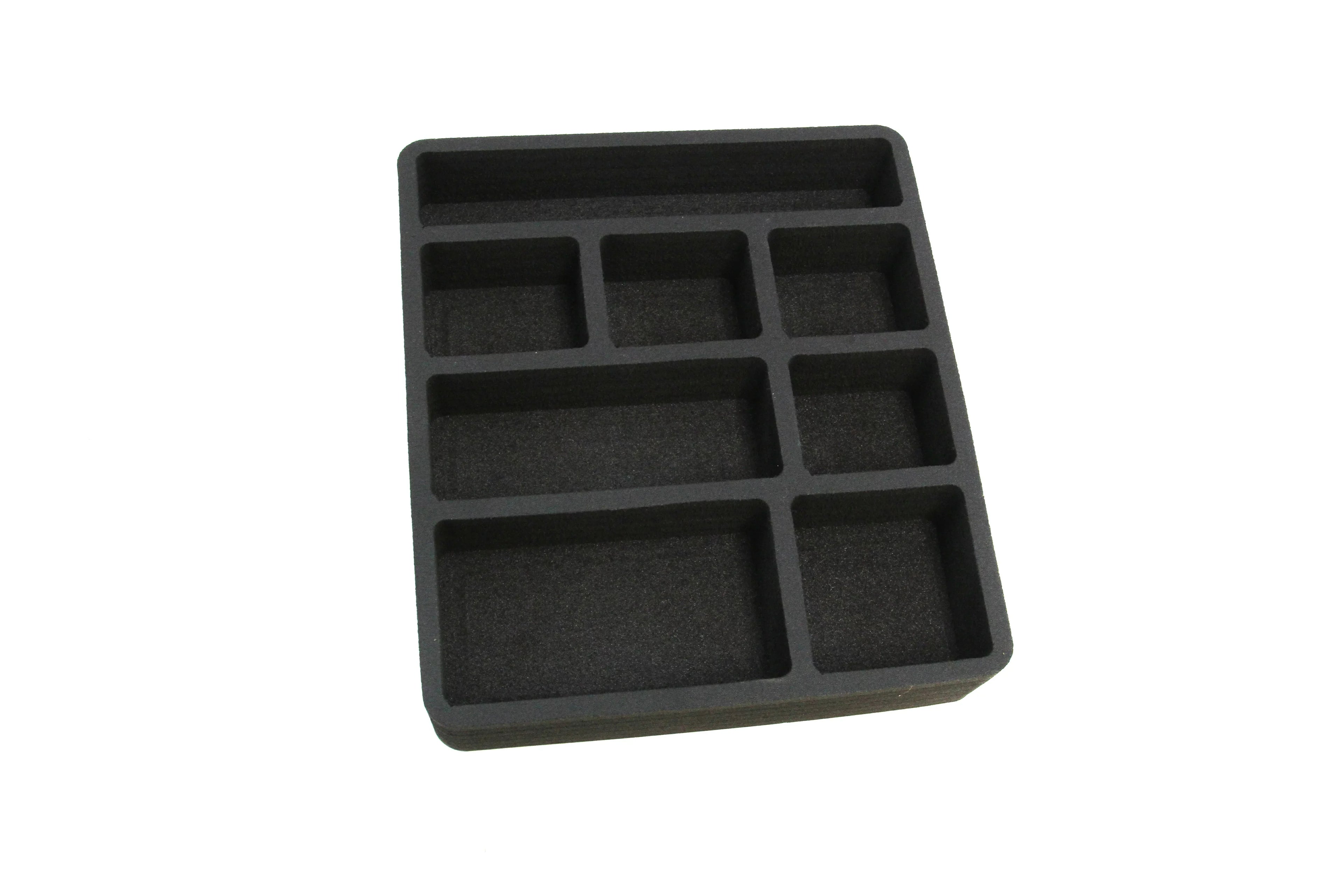 Polar Whale 4 Piece Desk Drawer Organizers Tray Non-Slip Liquid Insert for Office Home Shop Garage 12 X 10.5 X 2 Inches Black 8 Compartments Extra Deep Set of 4