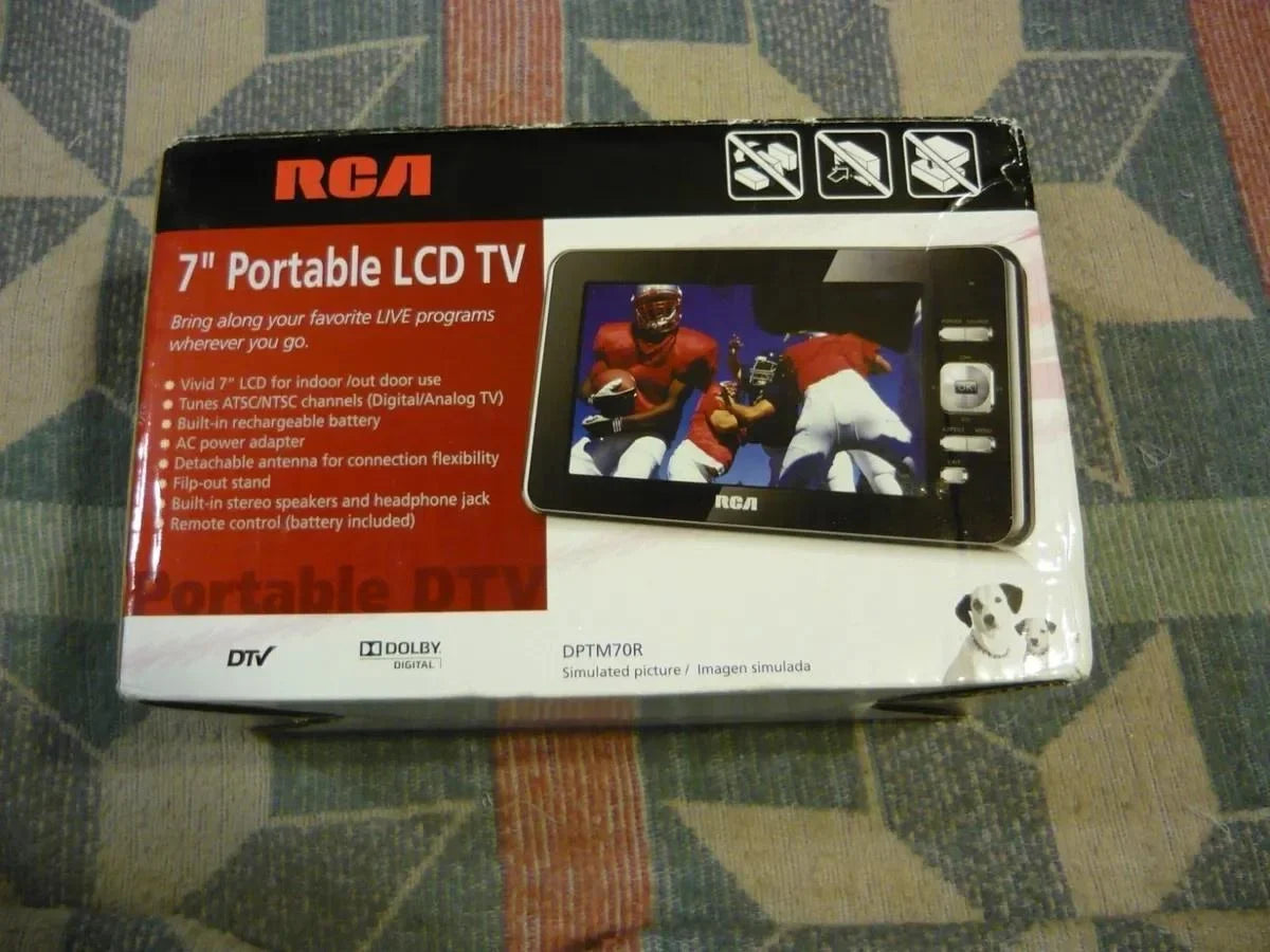 RCA Digital TV DPTM70R Portable 7" LCD Built-In Speakers - Original Remote - New
