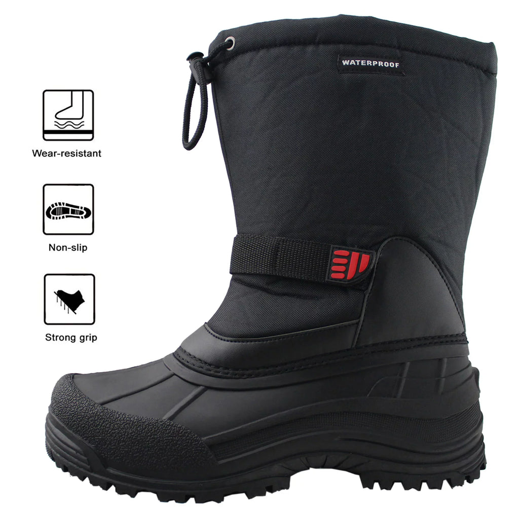 Tanleewa Men's Winter Boots Liquid Insulated Snow Boots Anti-Slip Shoe Size 11.5 Adult Male