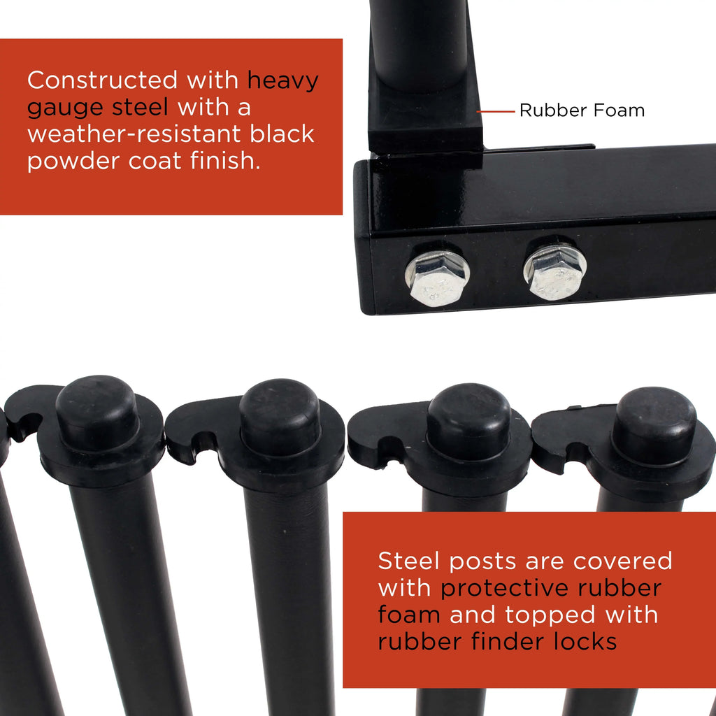 TCP Global 9-Lite Truck Bed Windshield Rack - Mobile 9 Slot Auto Glass Cargo Protection Management Rack - Safety Rubber Foam Pads, Mast Locks - Replacement Windshield Window Holder