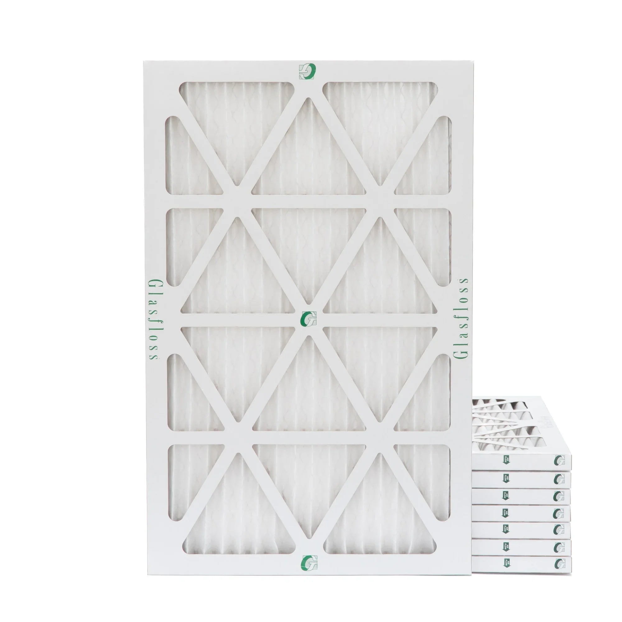 20x30x1 MERV 10 Pleated AC Furnace Air Filters by Glasfloss Industries. ( 8 Pack ) Exact Size: 19-5/8 x 29-5/8 x 7/8