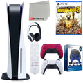 Playstation 5 Disc Version ( PS5 Disc) with Cosmic Red Extra Controller, Headset, Media Remote, Borderlands 3 Ultimate Edition, Accessory Starter Kit and Microfiber Cleaning Cloth Bundle