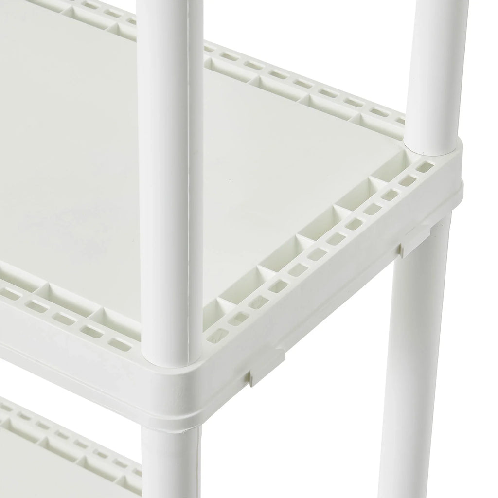 Gracious Living 4 Shelf Set Height Light Duty Storage Unit, White (2 Pack)