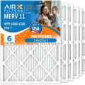 14x25x1 Air Filter MERV 11 Comparable to MPR 1000, MPR 1200 & FPR 7 Electrostatic Pleated Air Conditioner Filter 6 Pack HVAC Premium USA Made 14x25x1 Furnace Filters by AIRX FILTERS WICKED CLEAN AIR.