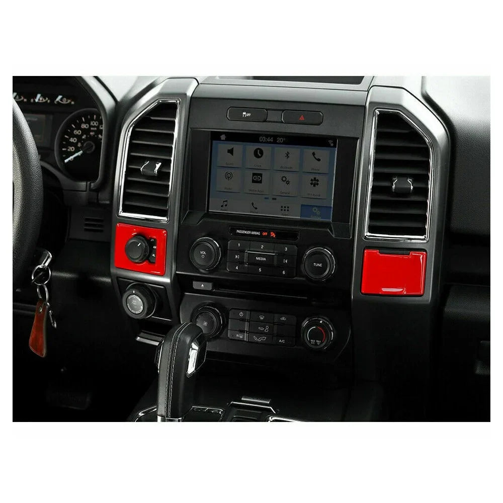 Teledu F150 Red 28pcs Full Interior Set Center Console Cover Trim Kit