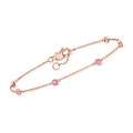 RS Pure by Ross-Simons 0.20 ct. t.w. Pink Sapphire Station Bracelet in 14kt Rose Gold, Women's, Adult