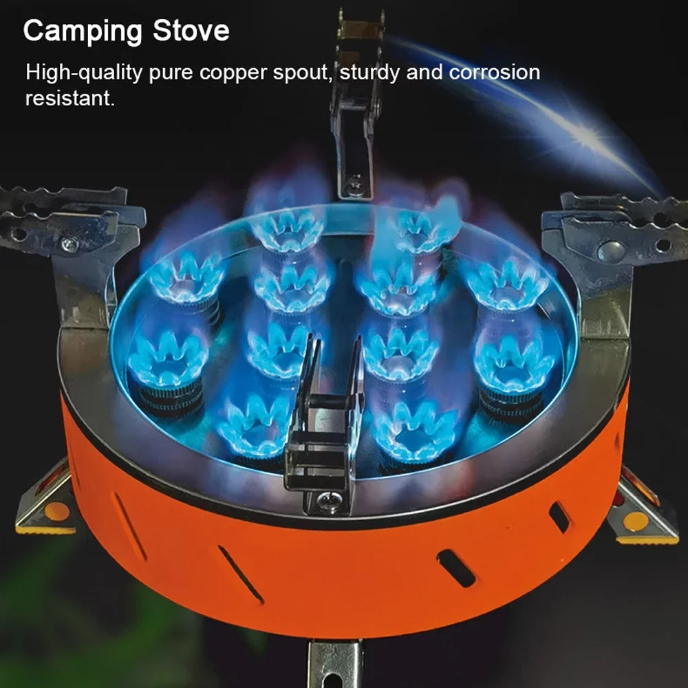 ZYZY 12-Core Camping Stove, Windproof and High-Power Gases Stove - Outdoor Furnace for Camping