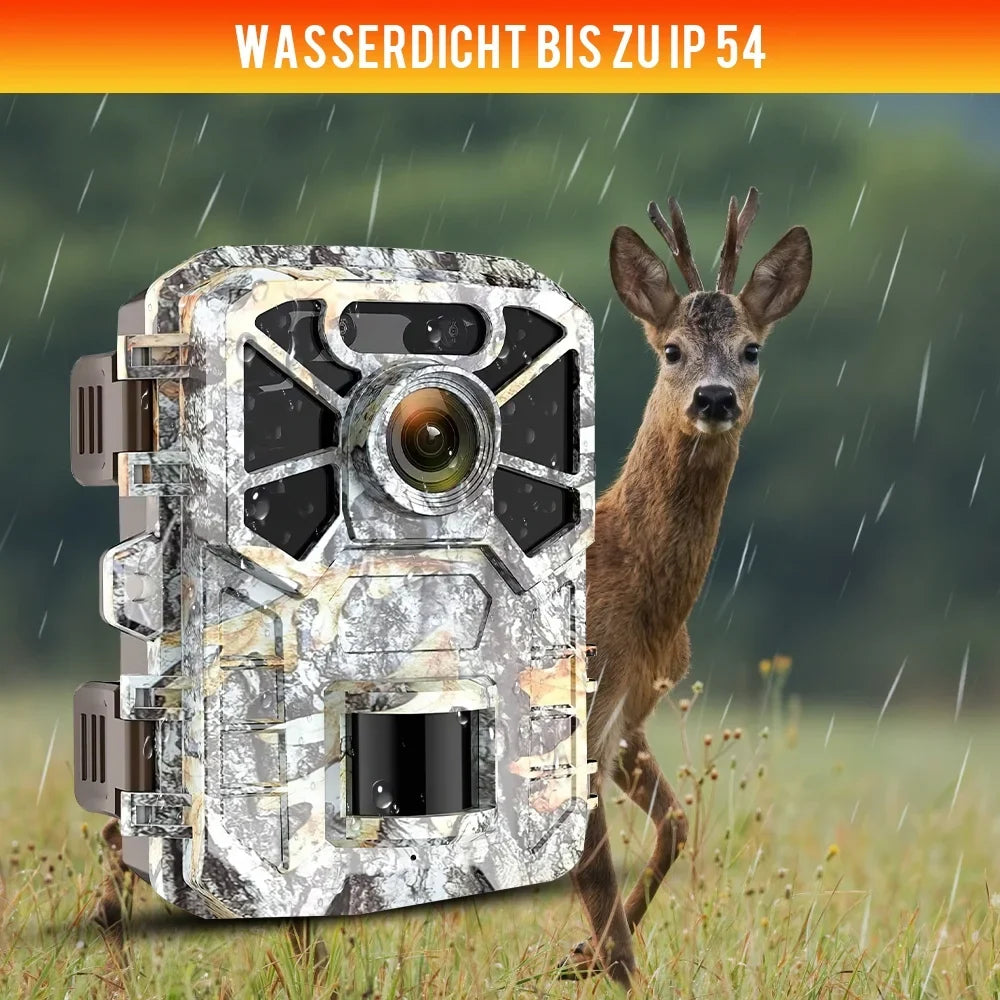 Trail Camera, 30MP 2k Game Camera with Infrared Night Vision Wildlife Surveillance, Farm Monitoring, Liquid Hunting Trail Monitor with 120° Wide Angle Lens