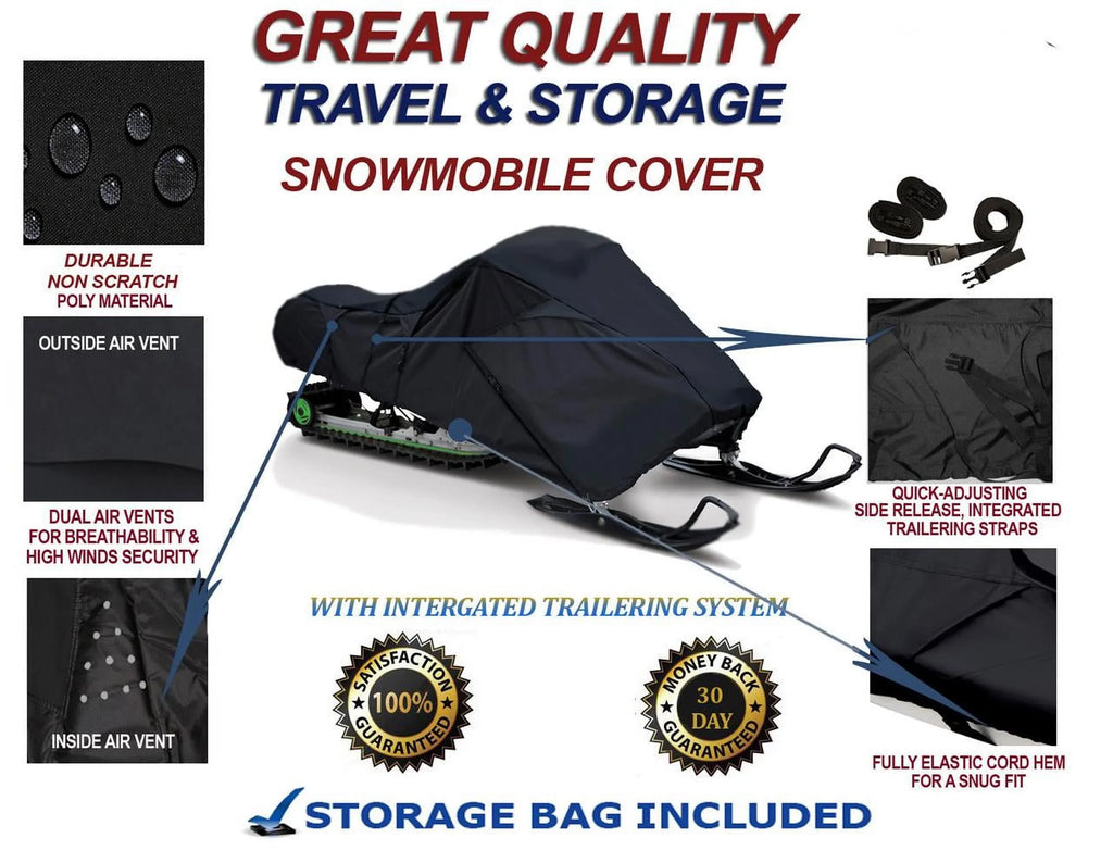 300D Snowmobile Travel and Storage Cover Compatible for 2007-2007 Ski Doo Bombardier GSX Limited 2-TEC 600 HO SDI Sleds. Slush and Mud Protection
