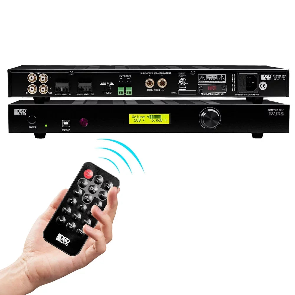 OSD SMP500 800W Mono Class D Subwoofer Amplifier, Auto Sensing, 4 -8 Ohm ETL, CE Certified DSP App Control