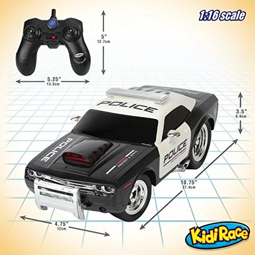 KidiRace RC Remote Control Police Car for Kids Tough Fun and Easy to Control
