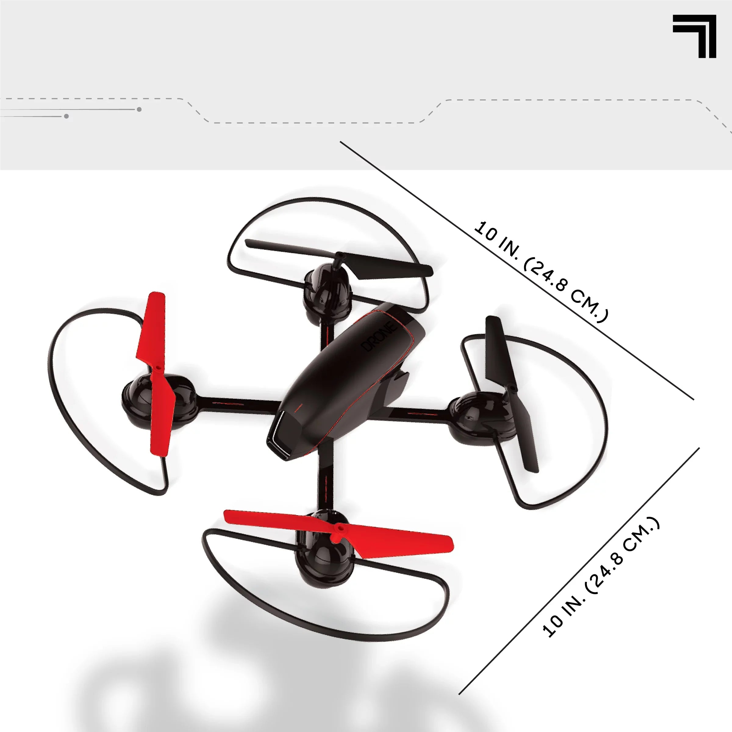 SHARPER IMAGE 2.4GHz RC Mach 10inch Drone with Stream Camera, Remote Controlled Quadcopter with Assisted Landing, Wireless and Rechargeable