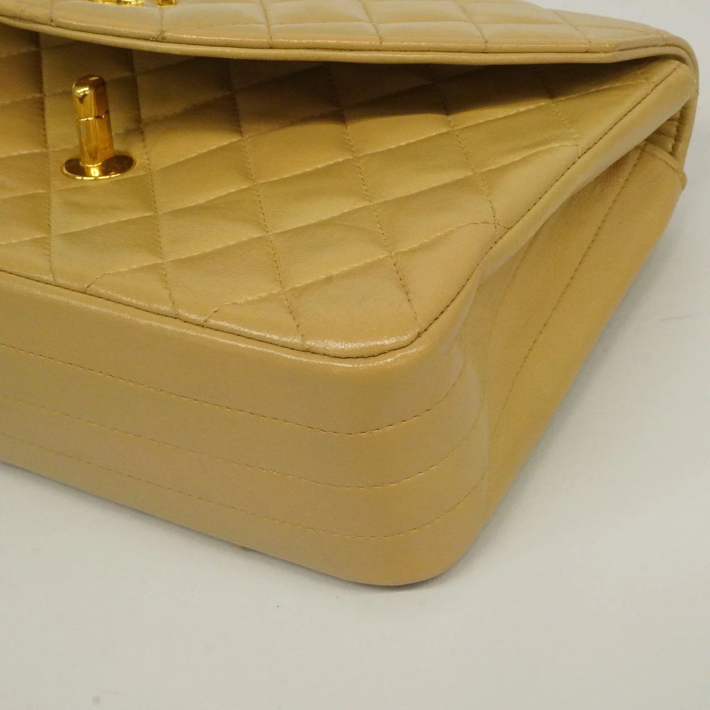Authenticated Second-hand Auth Chanel Matelasse Single Chain Women's Leather Shoulder Bag Beige