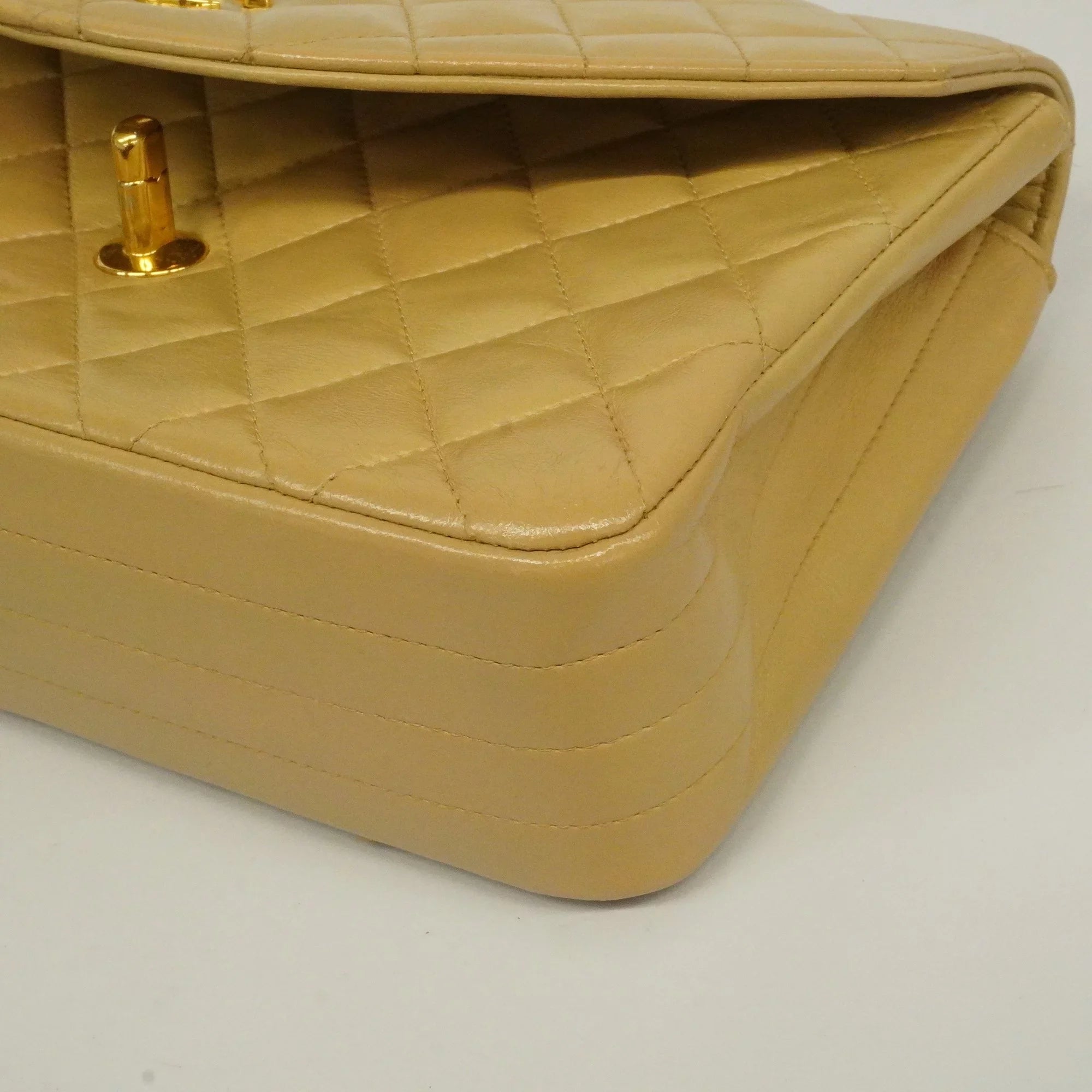 Authenticated Second-hand Auth Chanel Matelasse Single Chain Women's Leather Shoulder Bag Beige