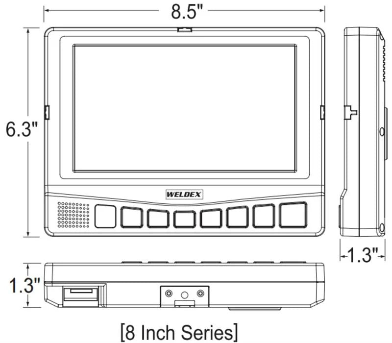 WDRV-8464M, 8" 4-Camera Input Color LCD Back Up Monitor