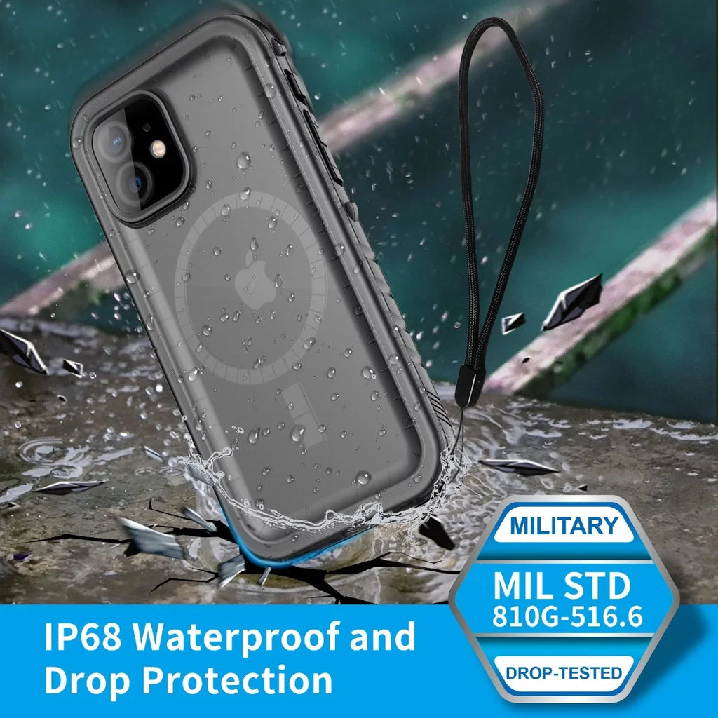 SPORTLINK Liquid Case for iPhone 12, 12 Pro with MagSafe Support Liquid Diving Swimming