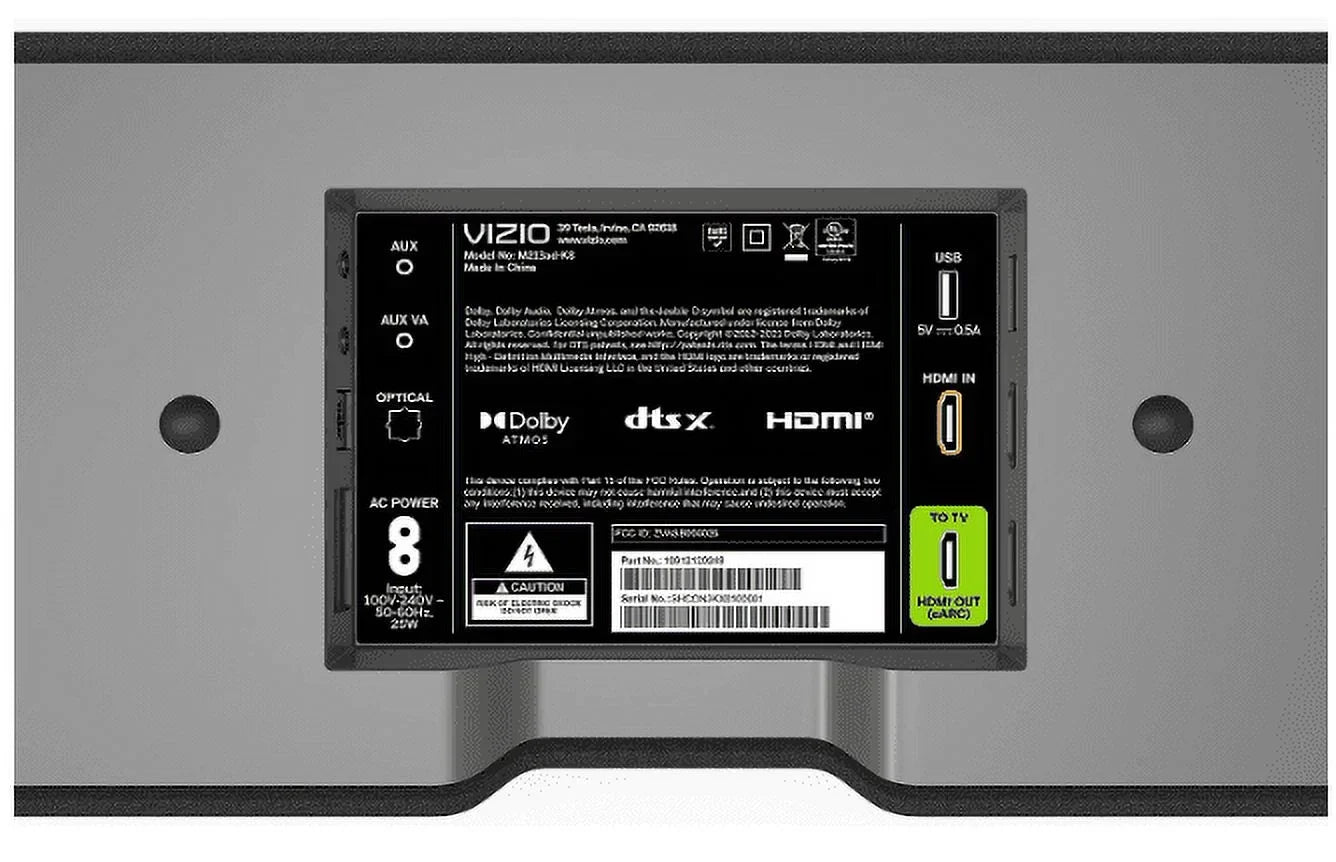 Open Box VIZIO M All-in-One 2.1 Built in Subwoofers Immersive Sound Bar M213AD-K8