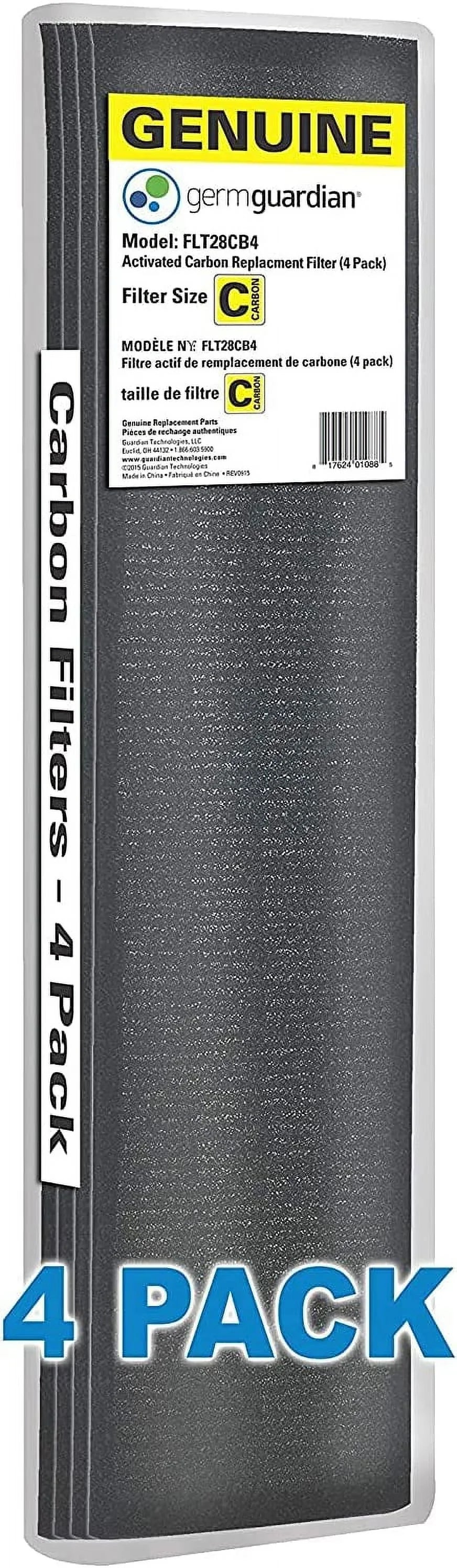 germguardian Guardian Technologies GermGuardian Air Purifier Genuine Carbon Filter 4-Pack for use with FLT5000 Filter C for AC5000 Series Germ Guardian Air Purifiers, FLT28CB4