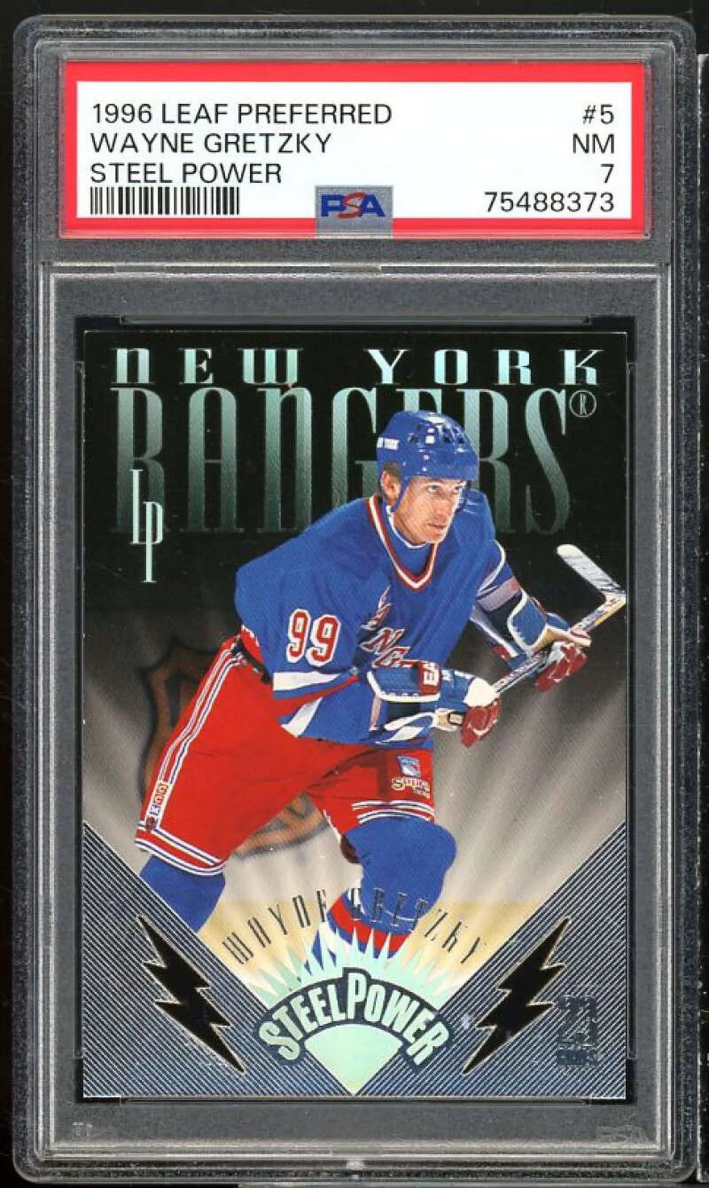 Wayne Grezky Card 1996-97 Leaf Preferred Steel Power #5 PSA 7