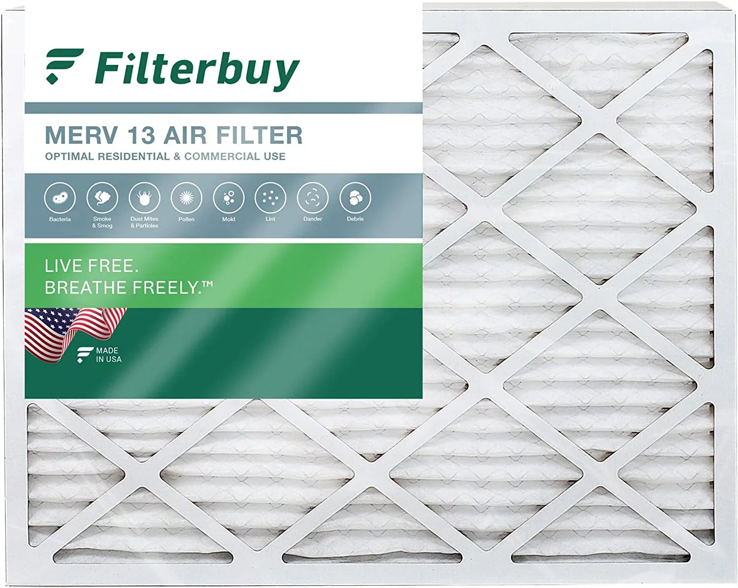 Filterbuy 14x18x1 MERV 13 Pleated HVAC AC Furnace Air Filters (1-Pack)