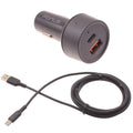 Quick Car Charger 36W 2-Port USB Cable Type-C PD Power Adapter DC Socket Plug-in J3N for Nubia Red Magic 3 / 3S, RedMagic 5S - OnePlus 8, 5T, 6, 6T, 7T, Pro, 5G McLaren, 7 Pro, 8T Plus