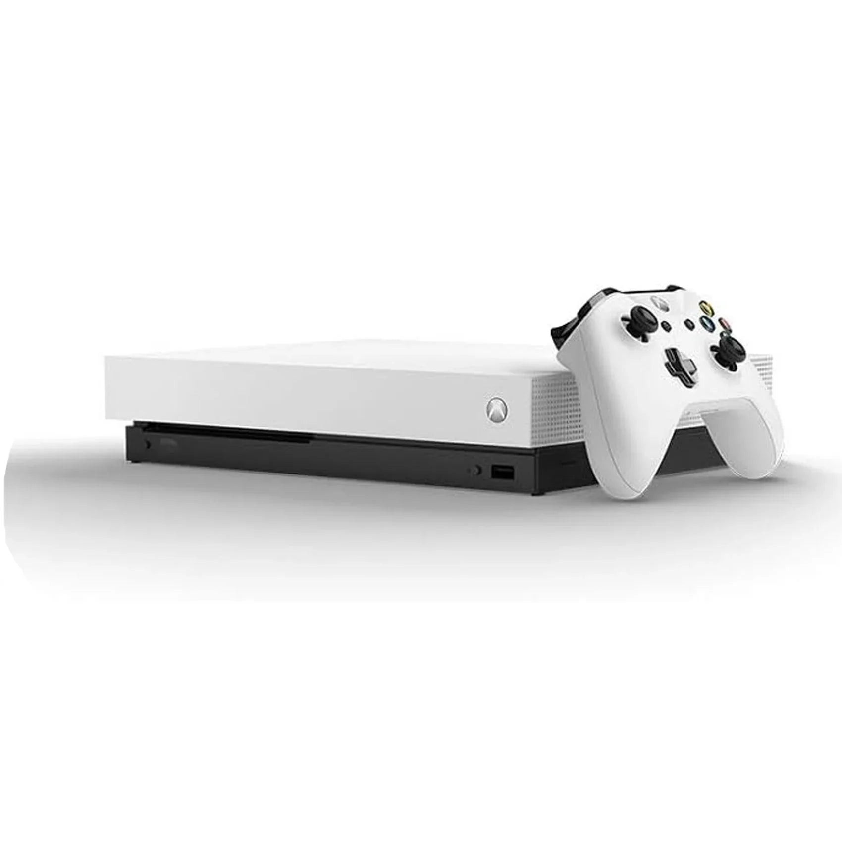 Pre-Owned Xbox One X 1TB with 2 Controller, 4K Ultra HD White with BOLT AXTION Cleaning Kit HDMI Bundle (Refurbished: Like New)