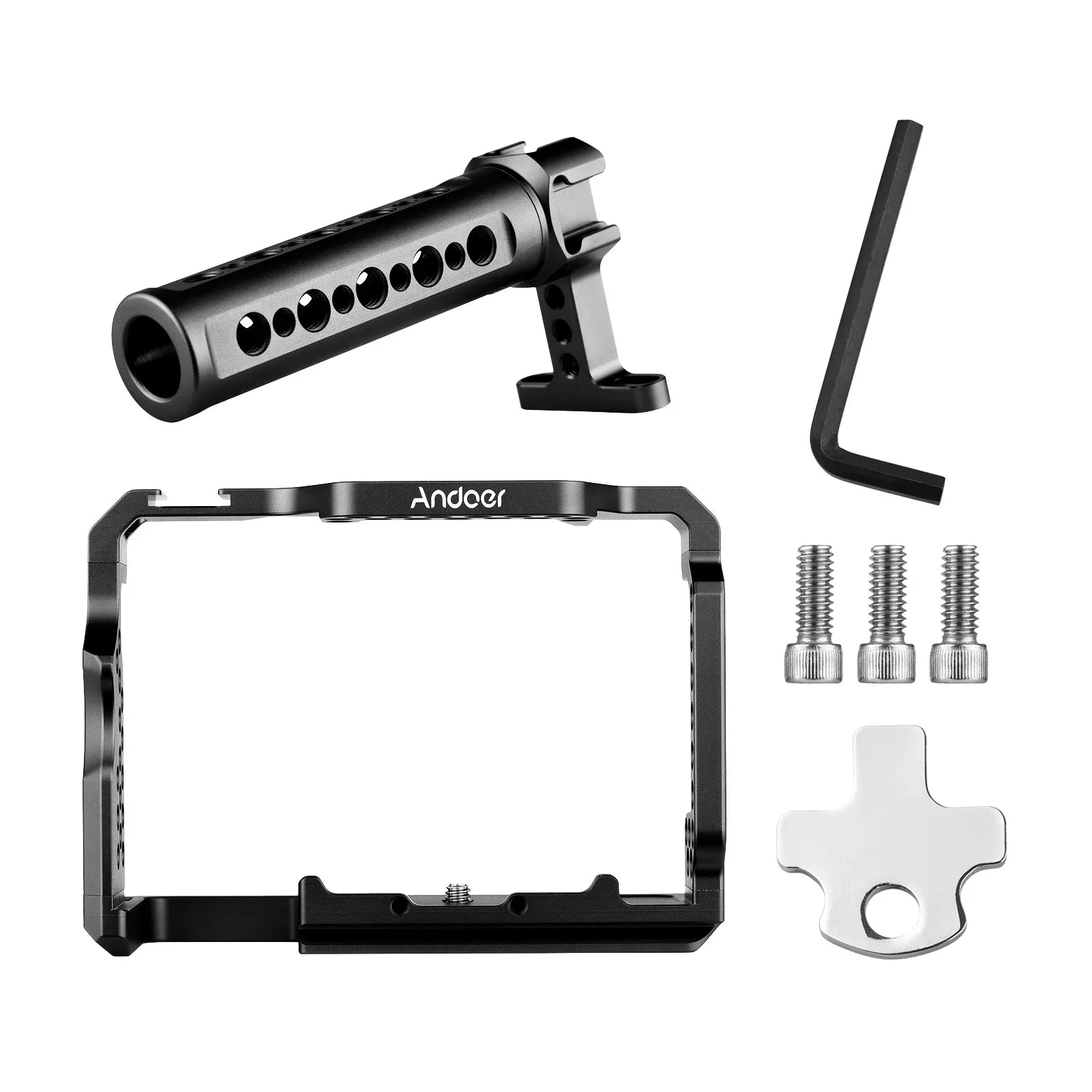 7299 Aluminum Alloy Cage Kit with Video Rig Handle Grip Replacement for A7R III/ A7 II/ A7III