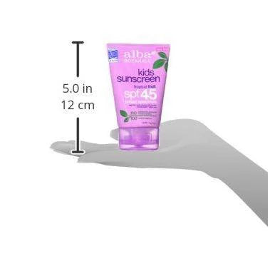 Alba Botanica, Kids Display Tropical Fruit, SPF 45, 4 oz(Pack of 3)