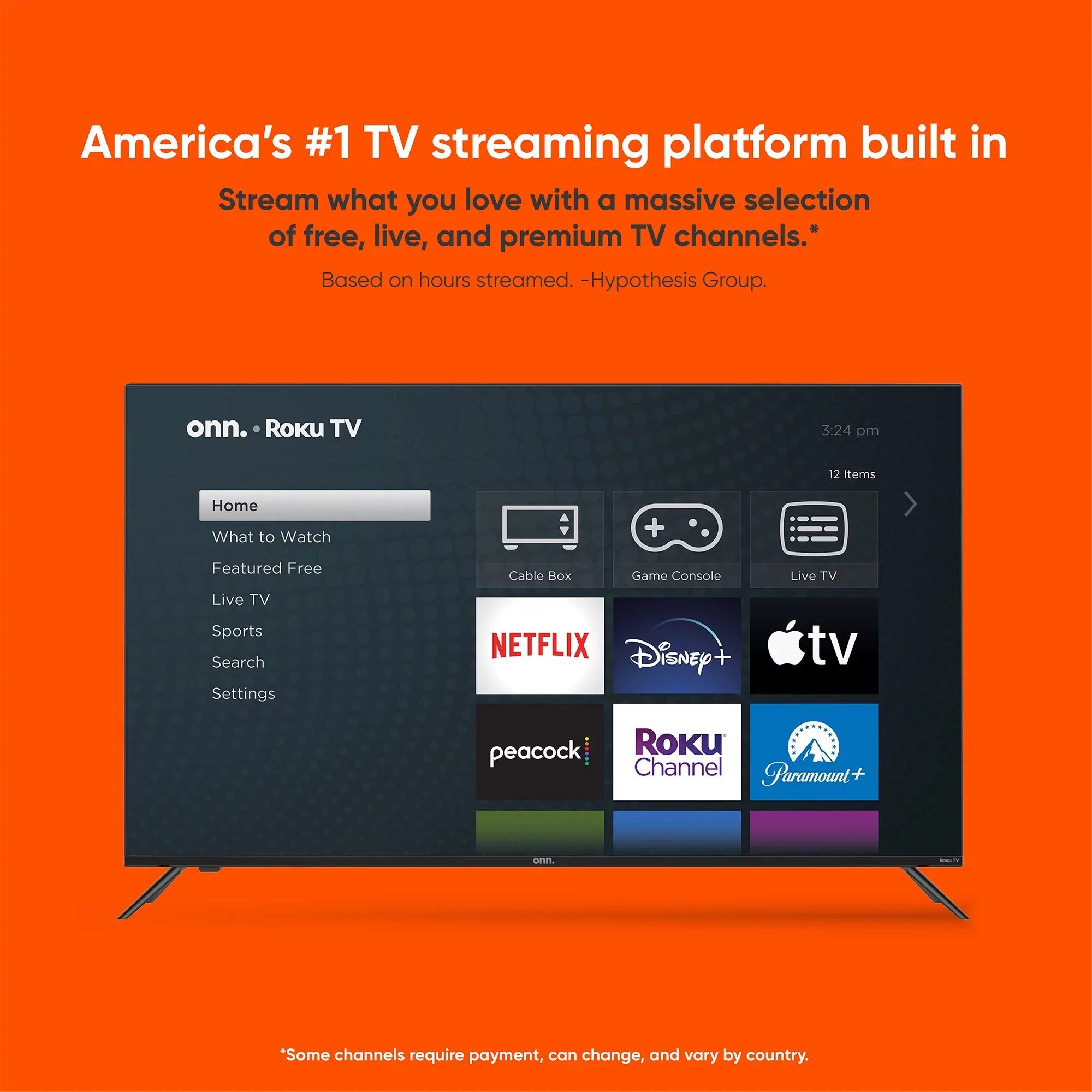onn. 50” QLED 4K UHD (2160p) Roku Smart TV with Dolby Atmos, Dolby Vision, Local Dimming, 120hz Effective Refresh Rate, and HDR (100071700)