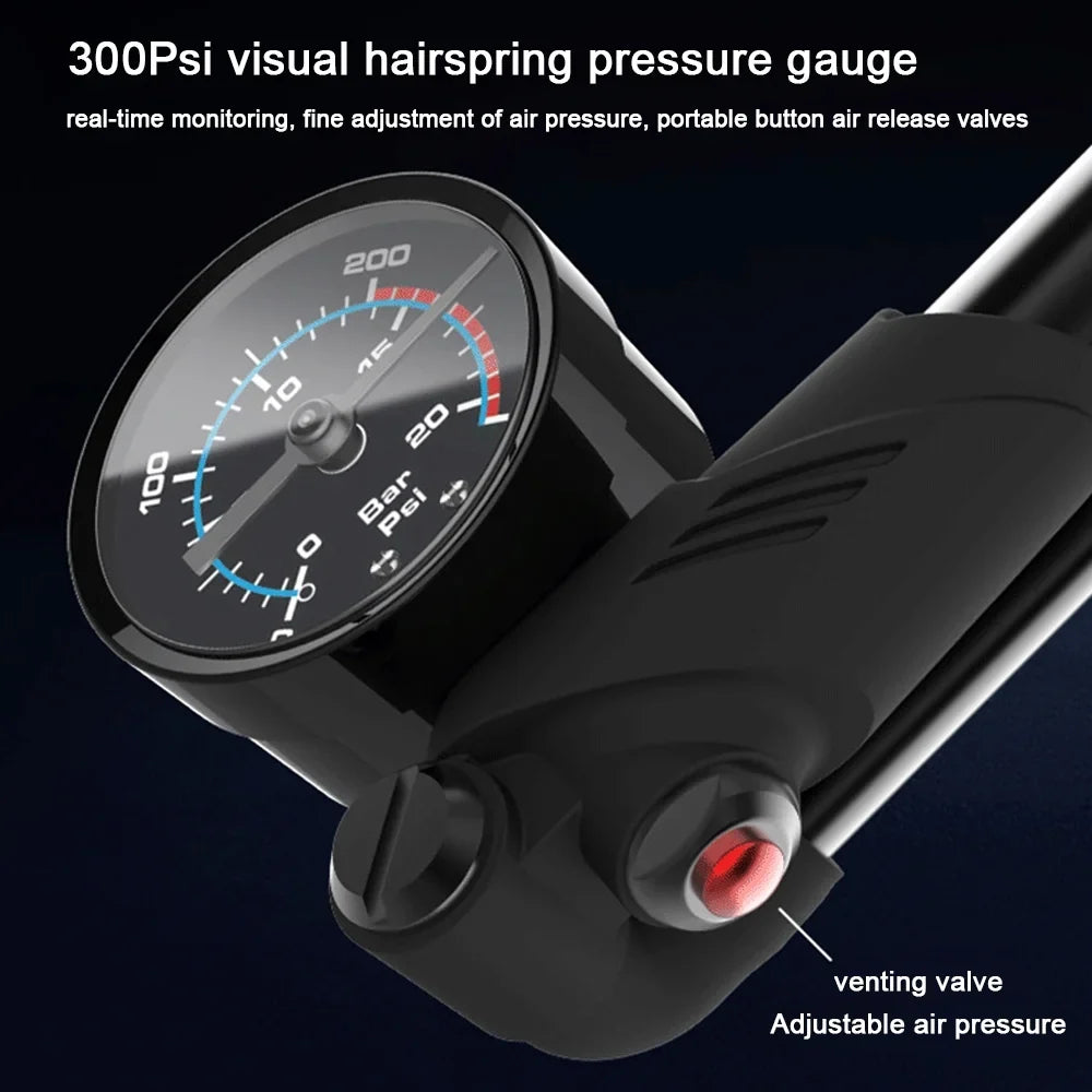 GeevorksTire Pump,300psi With Bike Rear Tire Pump Tire Portable Absorber Mountain Tire Bike Air Pump Bike Rear Suspension Buzhi Tire Inflator Mountain Tire Pump Huiop