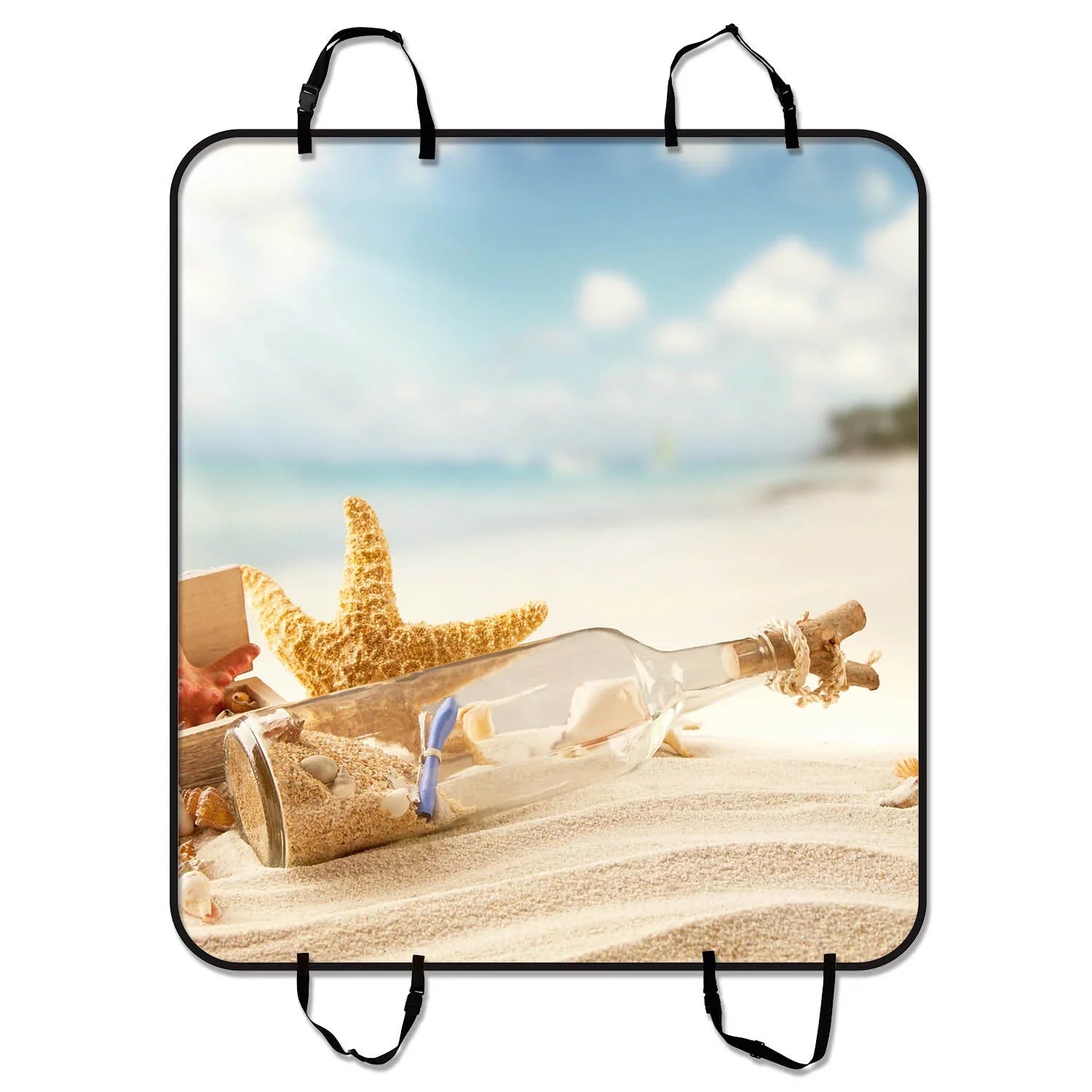 GCKG Starfish Pet Car Seat Cover,Sky Cloud Beach Starfish Shell Pet Car Seat Cover Dog Car Seat Mat Hammock Cargo Mat Trunk Mat For Cars Trucks and SUV 54x60 inches