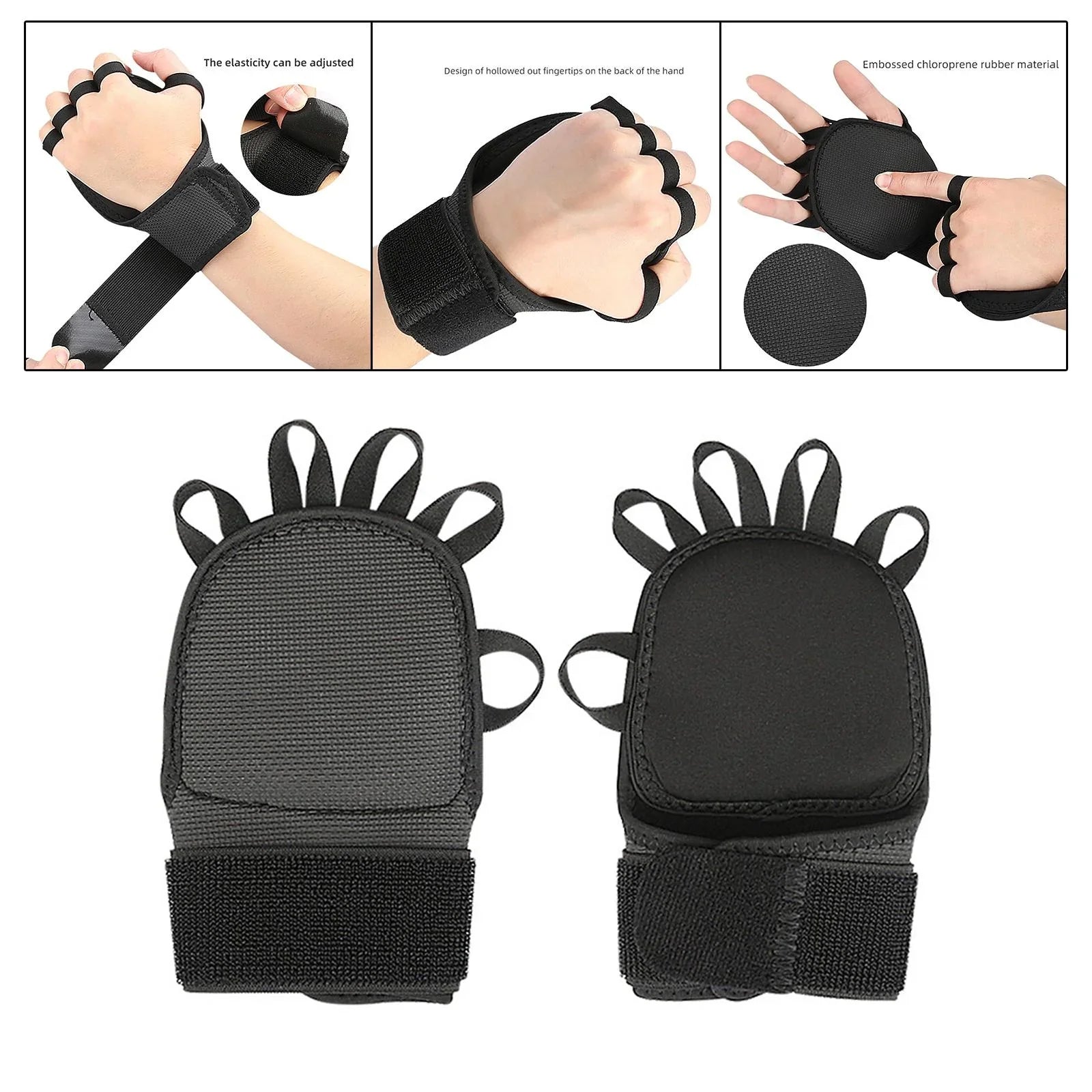 AMLESO 5xGymnastics Hand Grips Power Lifting Grips for Shrugs Deadlifting Kettlebells