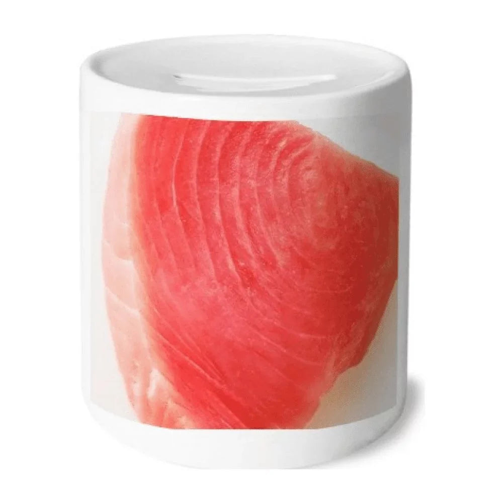 Salmon Sashi Meat Food Texture Money Box Cerac Coin Case Piggy Bank